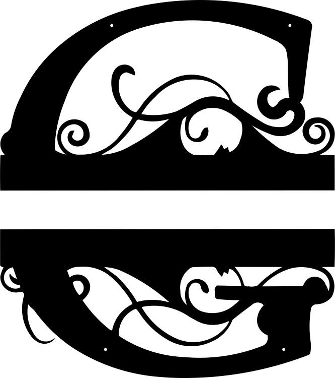 G split Monogram DXF for Plasma