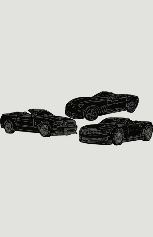 American Convertible Car DXF Designs